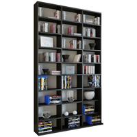 Regál Megosa Maxi černá - černá, Konvenční, kompozitní dřevo (102/183/18 (23)cm) - MID.YOU