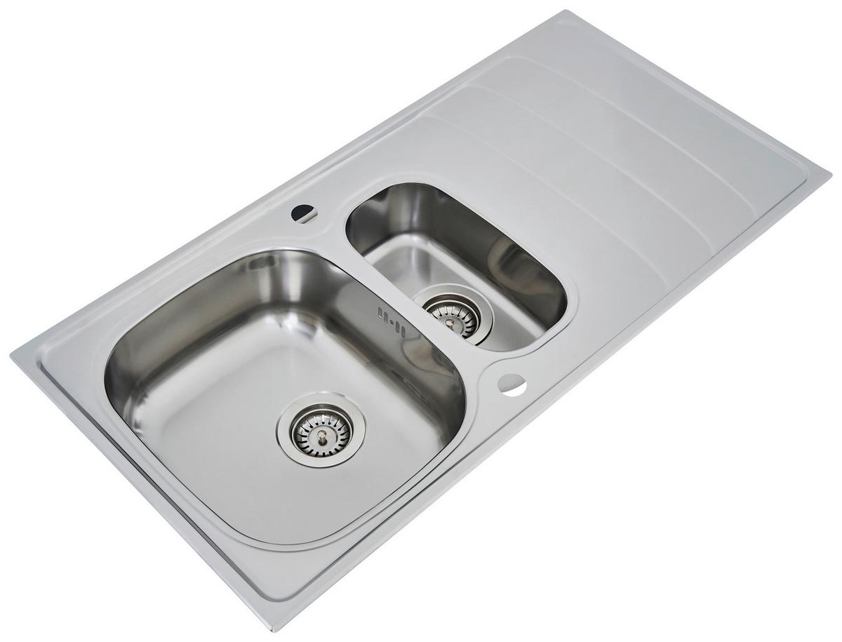 Spüle Respekta Edelstahl Bxt: 100x50 Cm - Edelstahlfarben, Trend, Metall (100/19/50cm) - Respekta