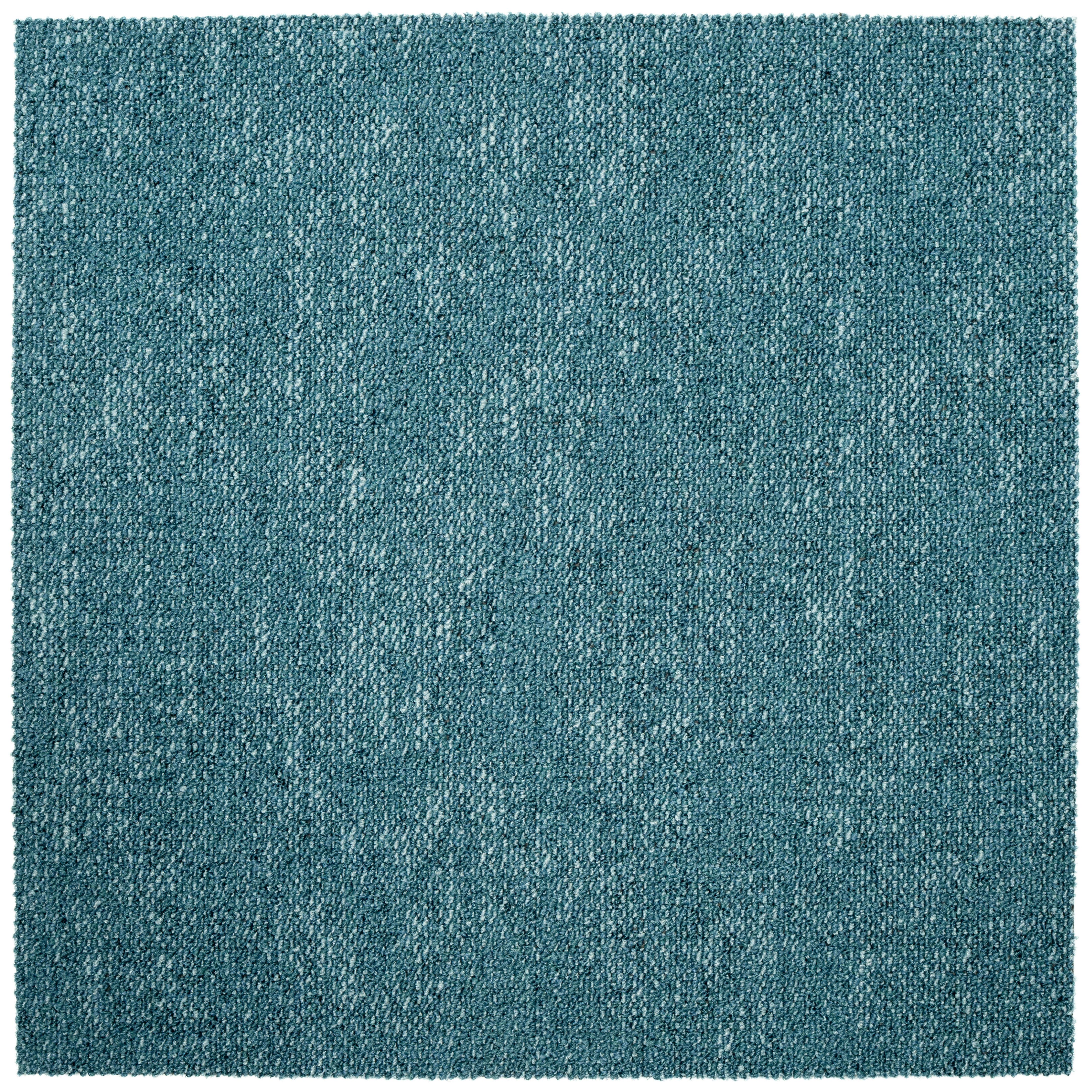 Teppichfliese Türkis Marble 50x50 cm Florhöhe 3 mm - Türkis, Basics, Textil (50/50cm)
