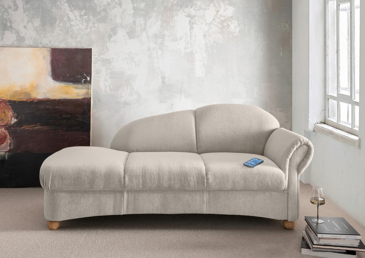 Ottomane Torello Weiß B: 190cm - Wildeiche/Weiß, KONVENTIONELL, Textil (190/84/86cm) - Livetastic