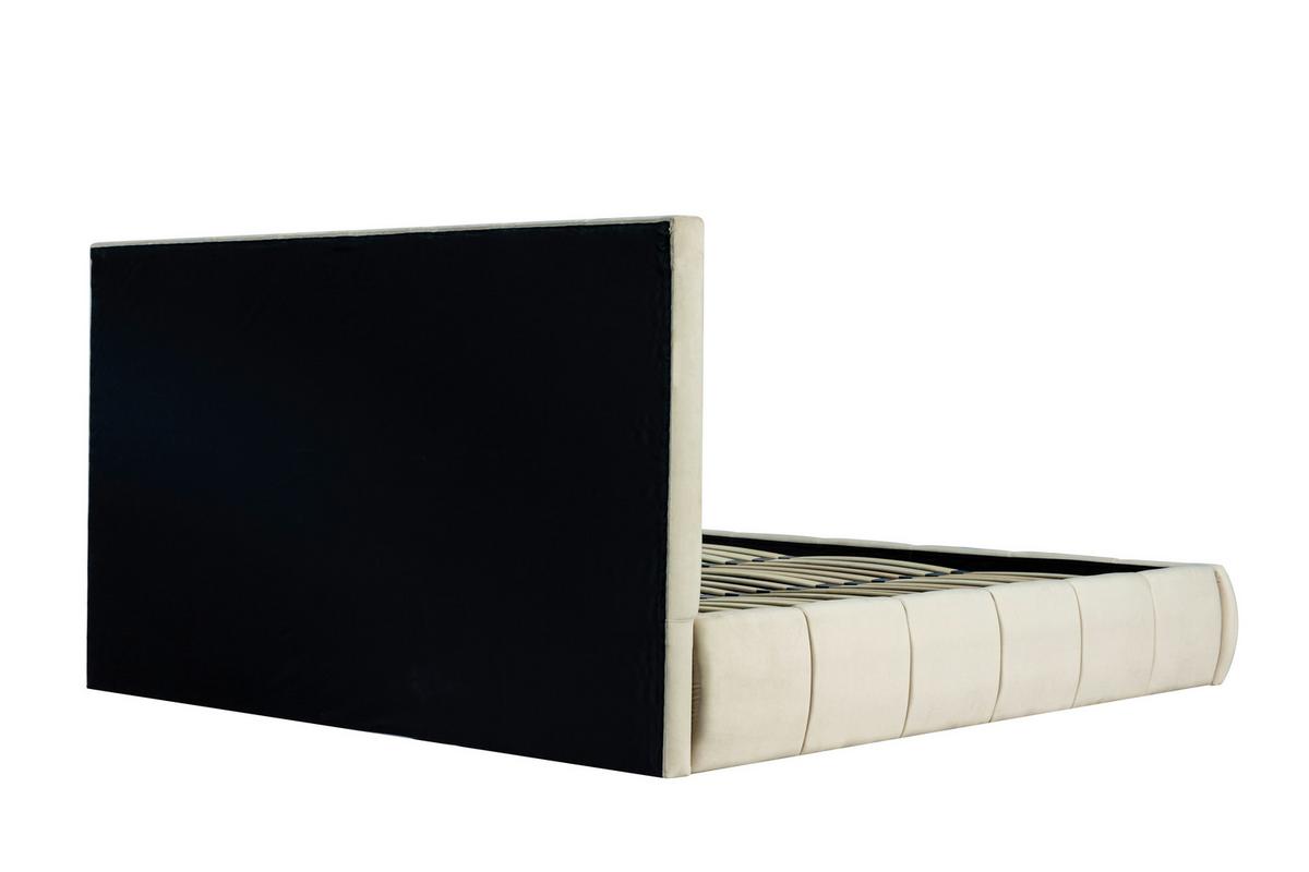 Polsterbett Damast Beige B: 195 Cm - Beige/Schwarz, Design, Holzwerkstoff/Textil (195/110/223cm) - Livetastic