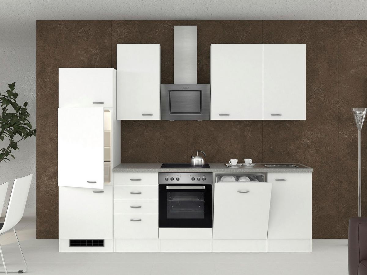 Küchenzeile Wito M. Geräten 280 Cm Weiß/grau Modern - Hellgrau/Weiß, MODERN, Holzwerkstoff (280cm) - FlexWell