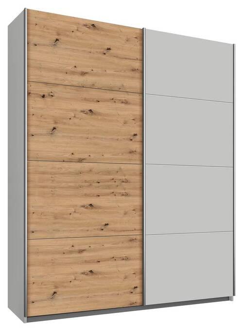 Schwebetürenschrank 181 cm Feldkirch 8, Grau/Eiche Dekor - Eichefarben/Grau, MODERN, Holzwerkstoff (181/229/62cm)