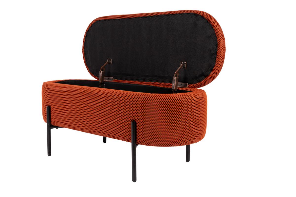 Sitzbank Carla Orange, mit Stauraum, L: 95 cm - Design (95/43/36cm)
