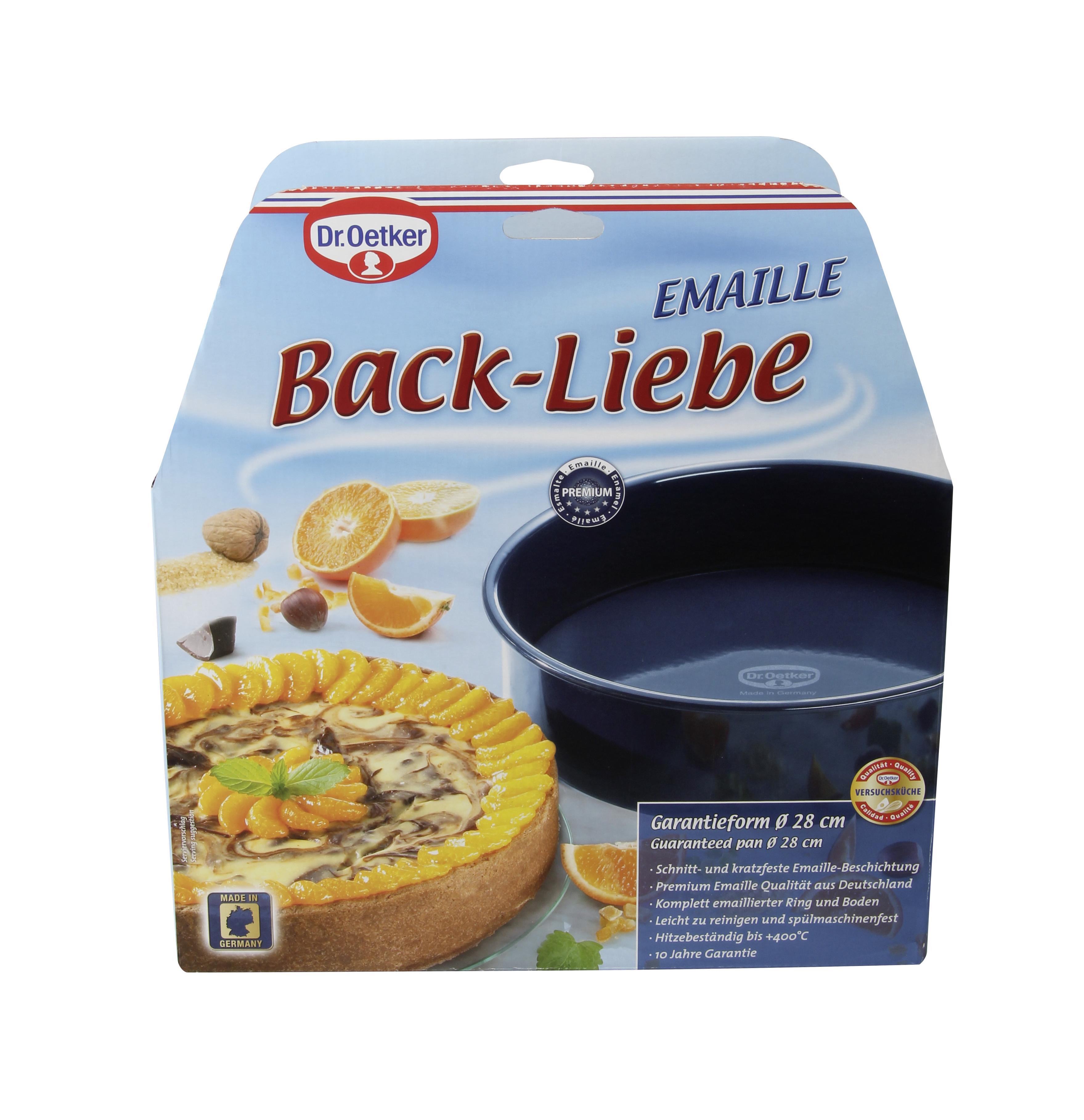 Backform Back-Liebe Emaille Rund, D/H: ca. 28/7,5 cm - Blau, Metall (28/7,5cm) - Dr.Oetker