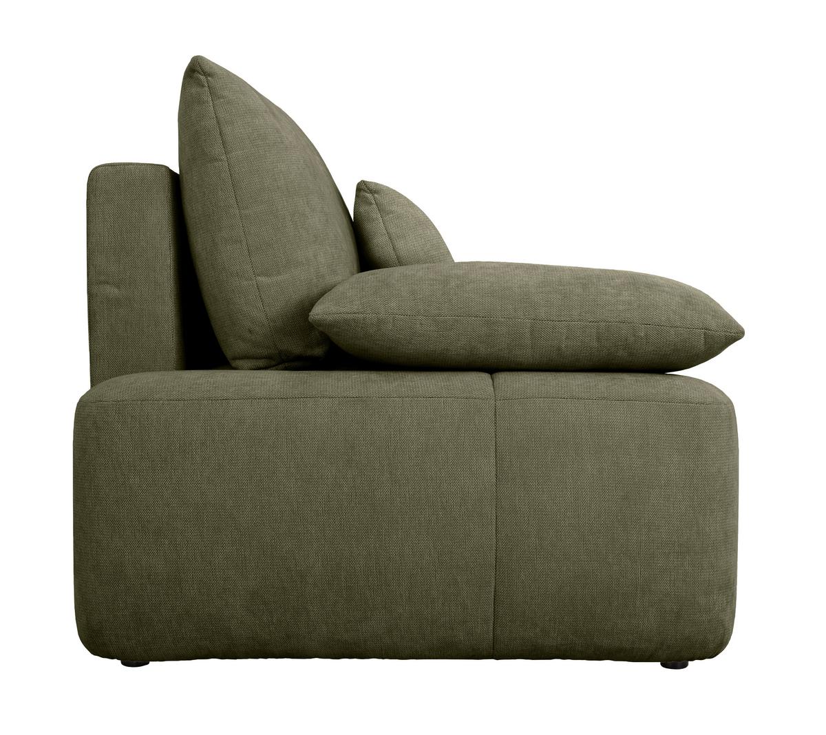 Schlafsofa Hello Lux 3Dl Olivgrün B: 240cm - Schwarz/Olivgrün, Design, Textil (240/93/108cm) - MID.YOU