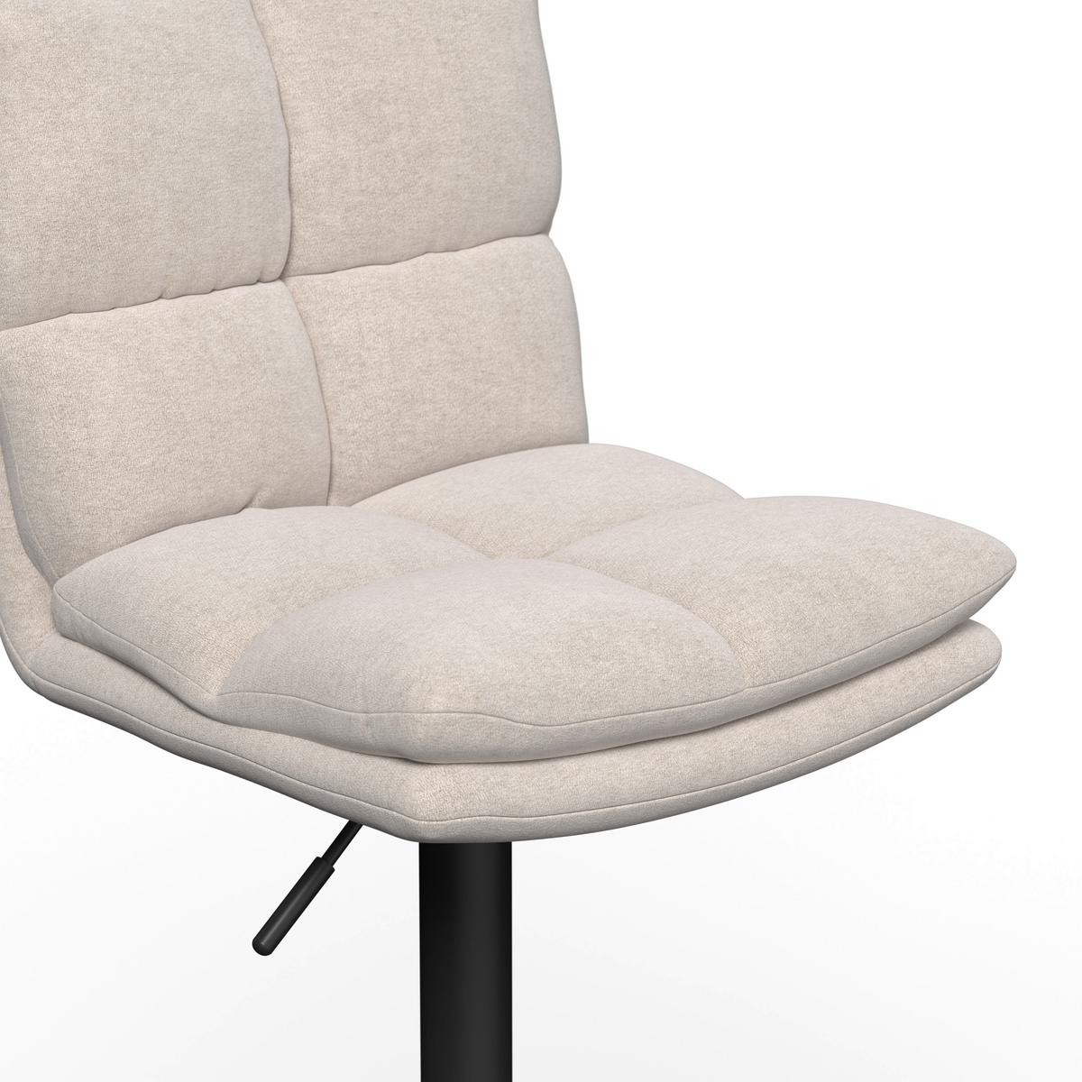Barová stolička Caja, krémová - čierna/krémová, Modern, kov/drevo (47/87-107/49cm) - Bessagi Home