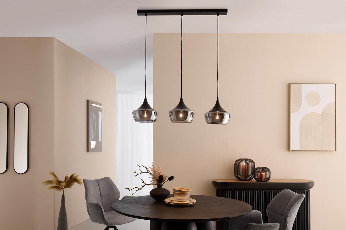 ZÁVĚSNÉ SVÍTIDLO NOR - černá/barvy chromu, Moderní, kov/plast (82/22/120cm) - Mömax