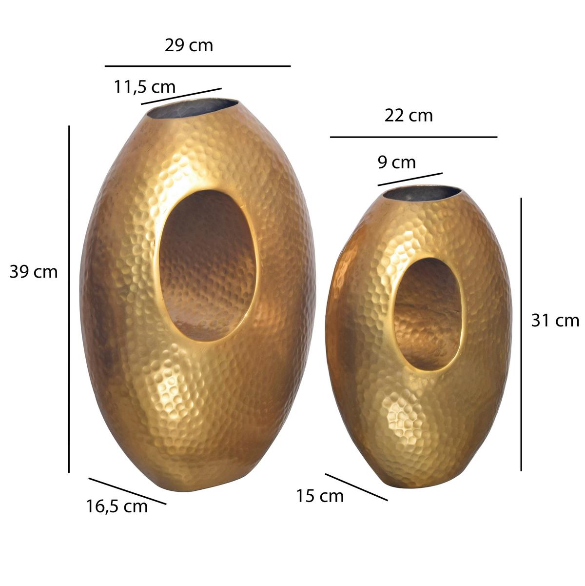 Vase Goldfarben B: 29 Cm - Goldfarben, Design, Metall (29/39/16,5cm) - Livetastic