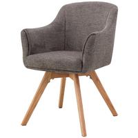 Armlehnstuhl Mats Webstoff Braun, B: 61 Cm - Braun/Naturfarben, KONVENTIONELL, Holz/Textil (61/85,5/63,5cm) - Livetastic