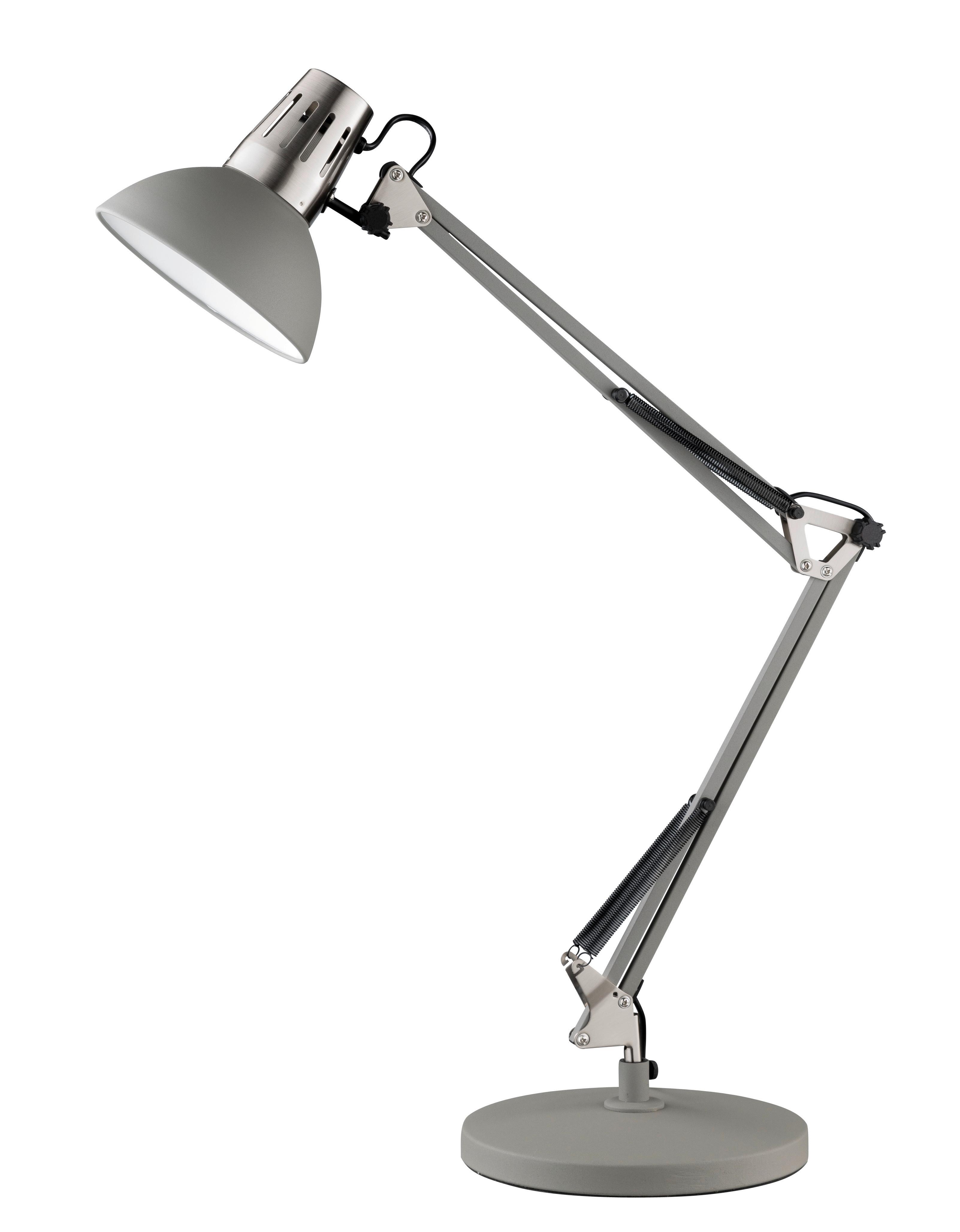 LED-Schreibtischlampe Pit Grau/Nickelfarben verstellbar