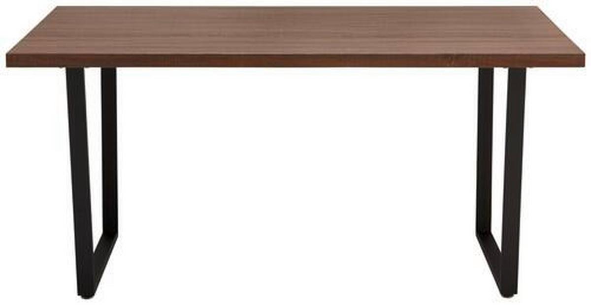Stůl Dave  160x90cm - černá/barvy vlašských ořechů, Moderní, kov/dřevo (160/90/76cm) - Bessagi Home