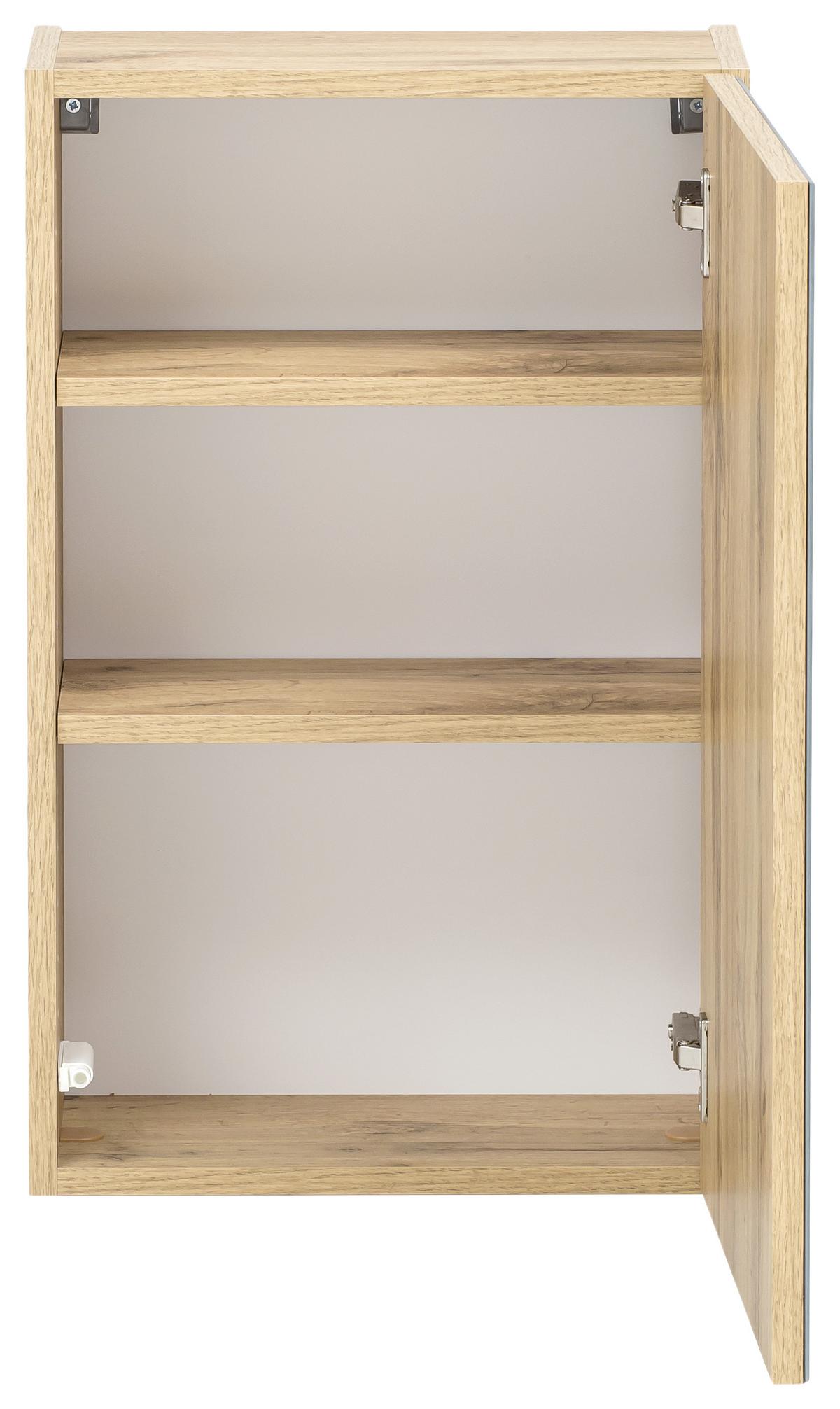 Badmöbel-set 6-tlg. Inkl. Led Helsinki, Grau/eiche - Eichefarben/Weiß, KONVENTIONELL, Glas/Holzwerkstoff (160cm) - Held