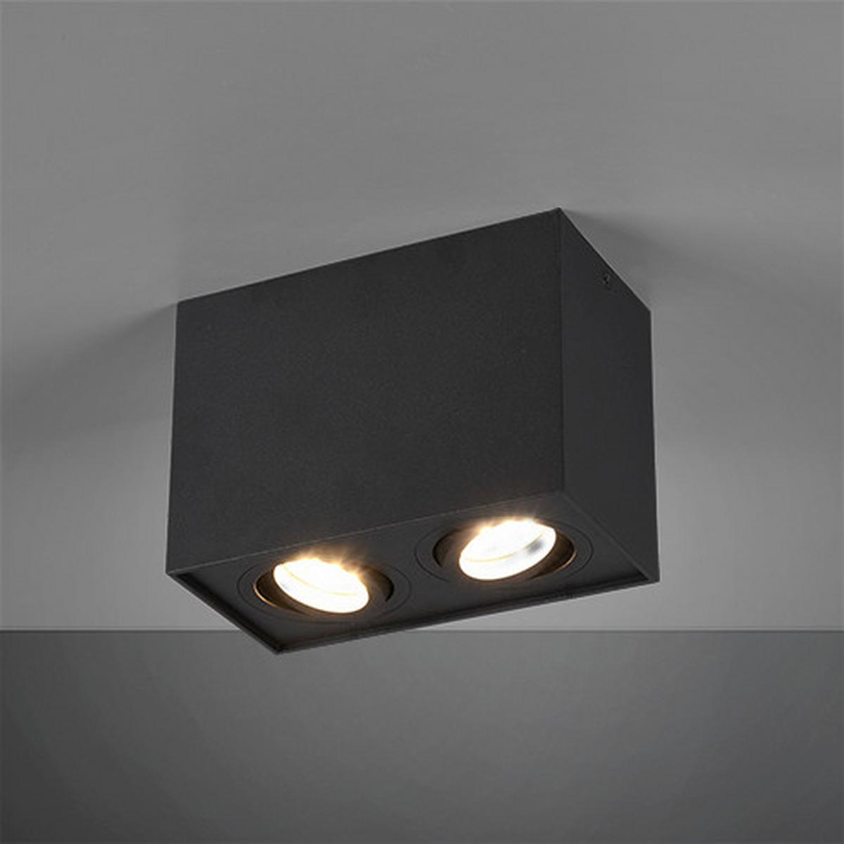 Aufbauleuchte Biscuit Eckig B: 17,8 Cm Schwarz Max. 35 W - Basics (17,8/12,5/9,6cm) - Trio Leuchten
