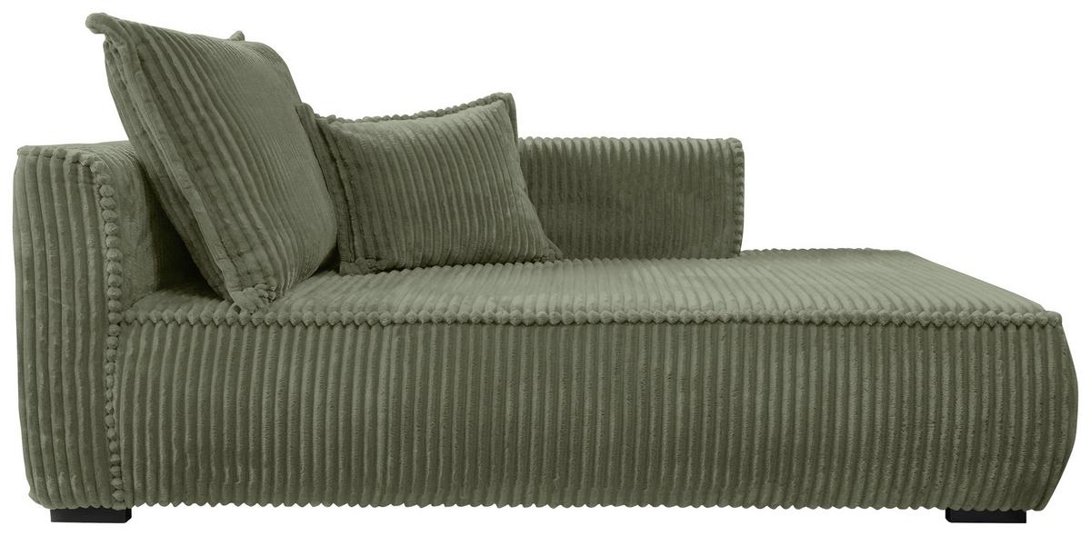 Recamiere Modena Rechts Grün, B: 208 Cm - Schwarz/Grün, Design, Textil (207/75/121cm) - MID.YOU