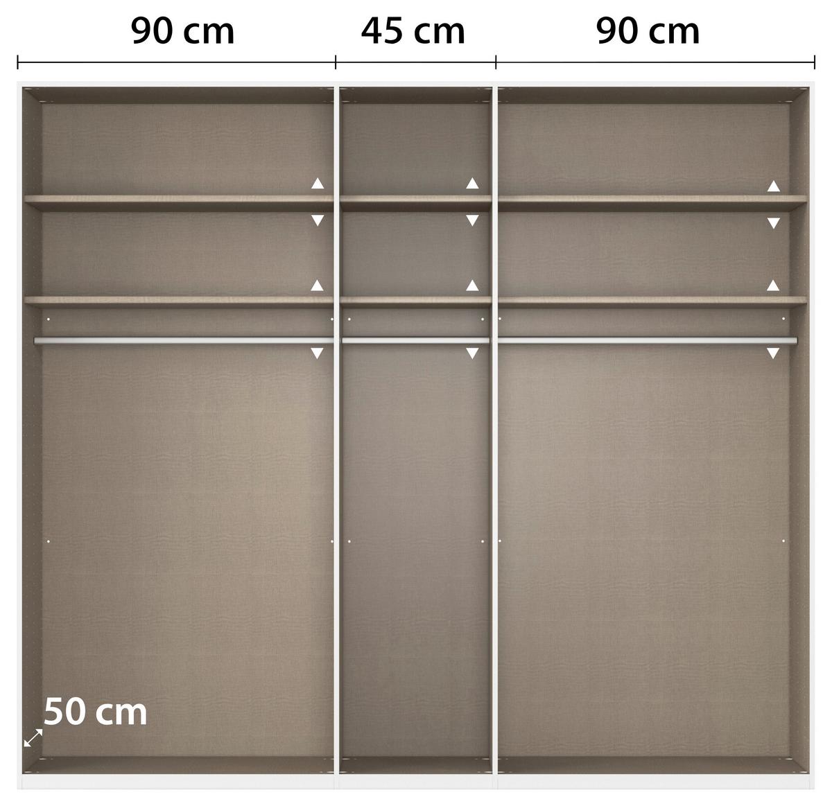 Drehtürenschrank Alabama Eiche Dekor B: 226 Cm - Eiche Artisan, MODERN, Holzwerkstoff (226/229/54cm) - Rauch Möbel