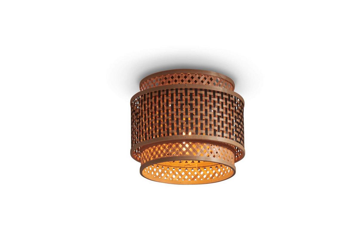 Deckenleuchte Bhutan/C/2520/Bn - Schwarz/Naturfarben, Trend, Holz (25/20cm) - Good & Mojo