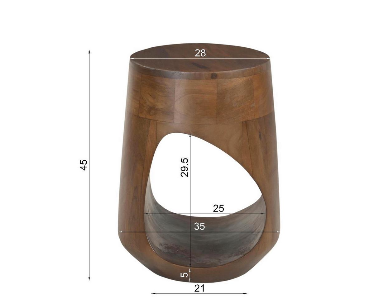 Beistelltisch Braun B: 32 cm - Braun, Design, Holz (32/32/46cm) - MID.YOU