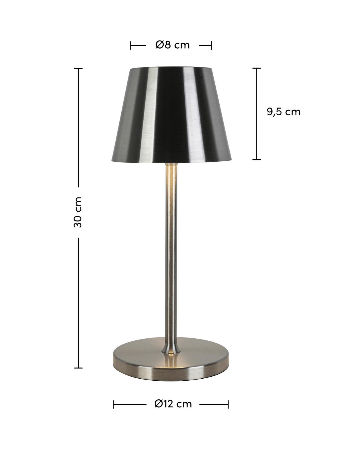 NABÍJATEĽNÁ STOLNÁ LAMPA MUSI - biela/niklová, Modern, kov/plast (12/30cm) - Mömax