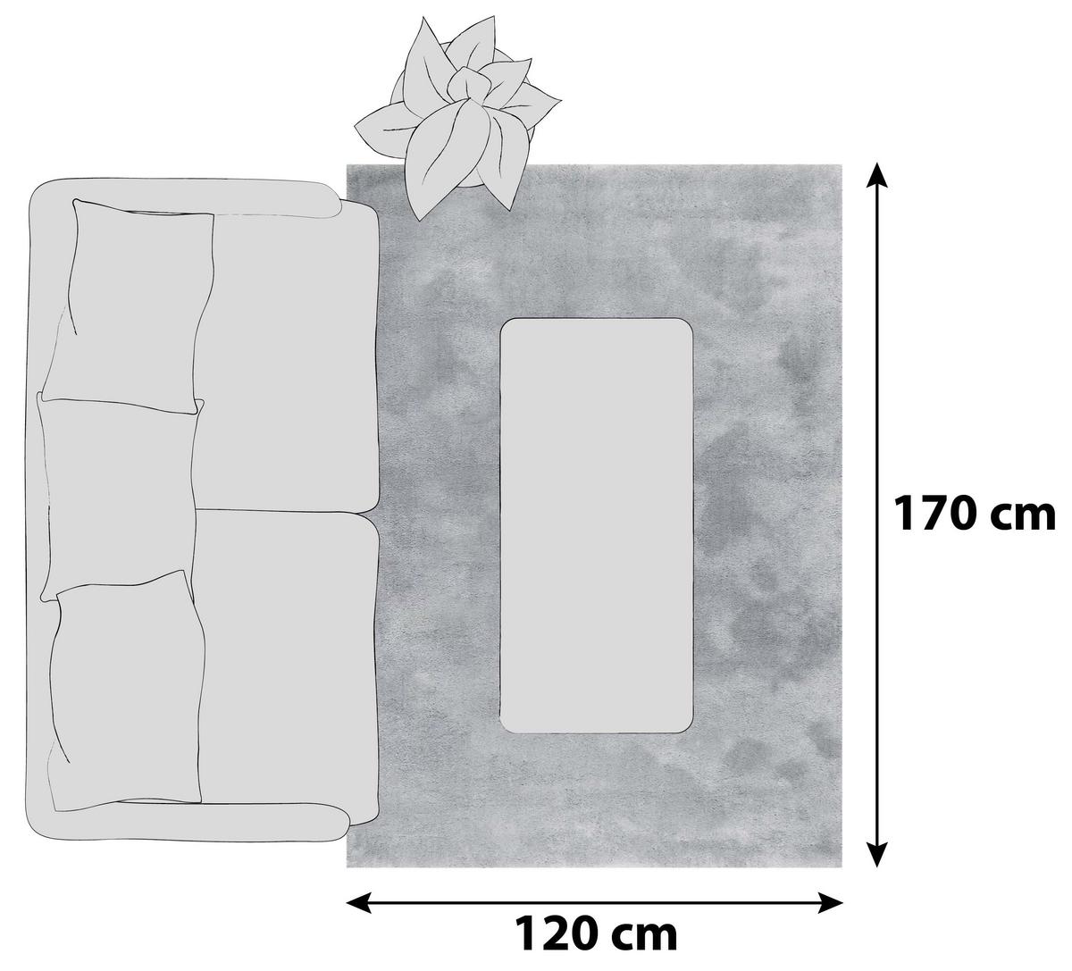 Hochflorteppich Relaxx Grau 120x170 cm - Grau, Basics, Textil (120/170cm) - Esprit