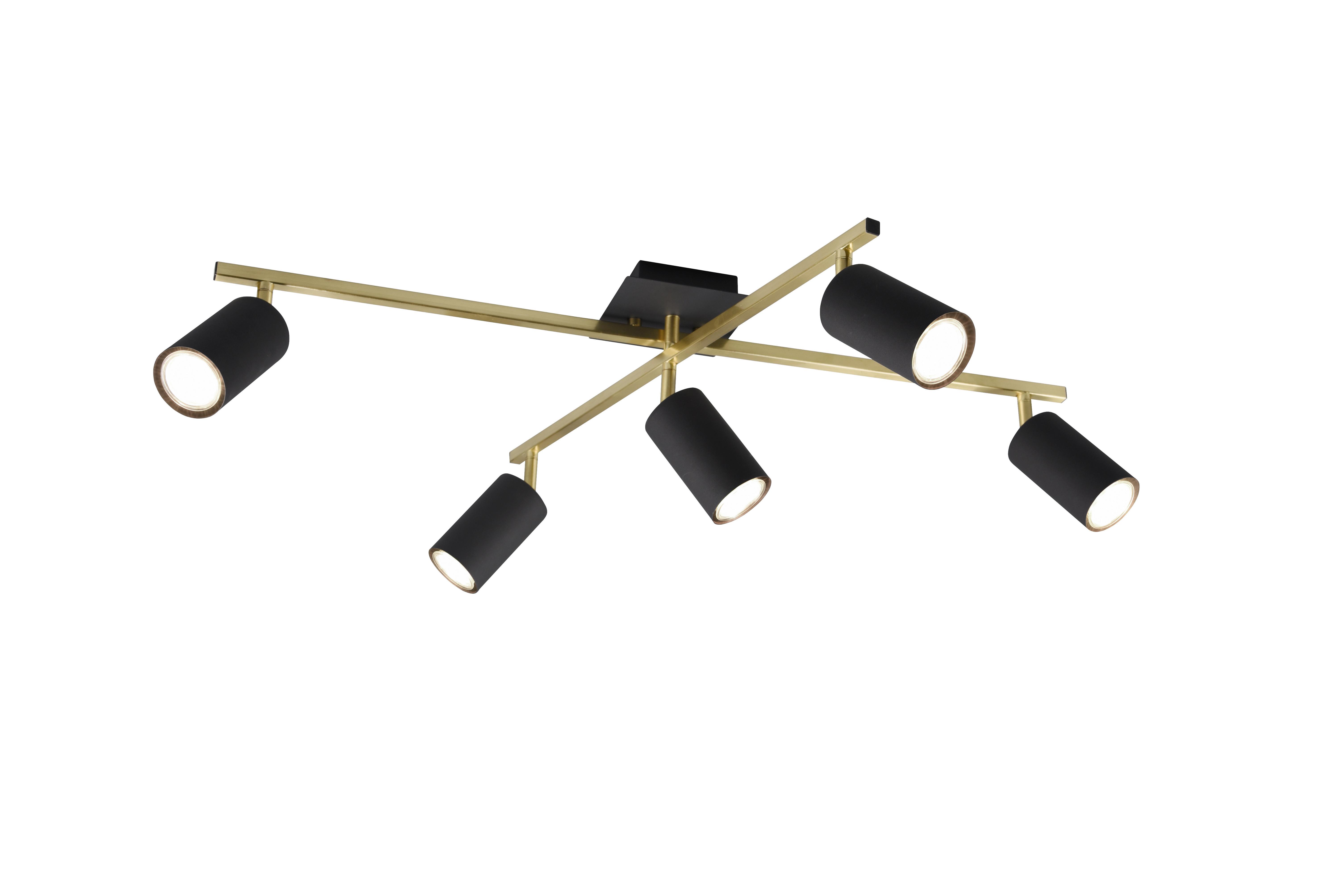 Strahler Marley 5-Flammig verstellbar L: 77,4 cm - Goldfarben/Schwarz, Basics, Metall (77,4/57,4/22,4cm) - Trio Leuchten