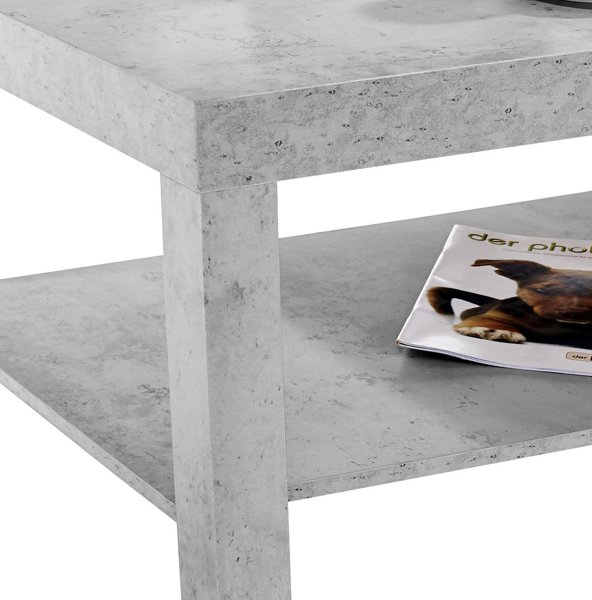 Couchtisch mit Ablagefach Light, Betonoptik Hell - Grau, MODERN, Holzwerkstoff/Kunststoff (90/45/55cm)