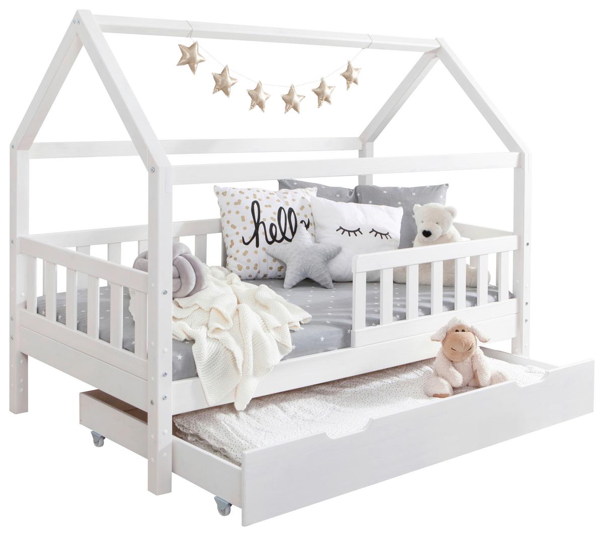 Hausbett Kay - Weiß, MODERN, Holz (80/160cm) - MID.YOU