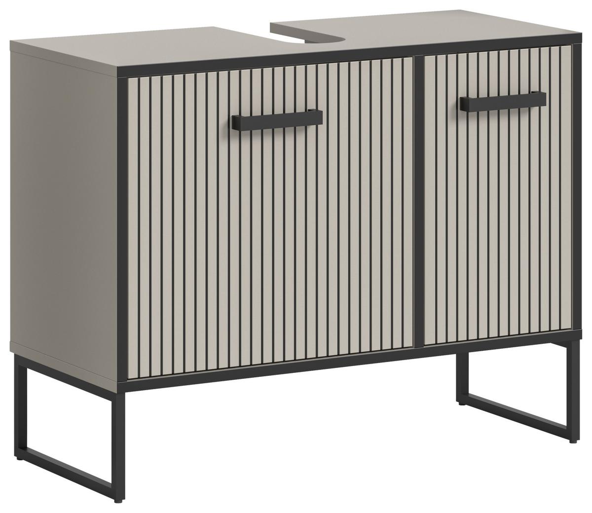 Waschbeckenunterschrank Bagno Kaschmir B: 80 Cm - Kaschmir/Schwarz, MODERN, Holzwerkstoff (80/63/36cm) - MID.YOU