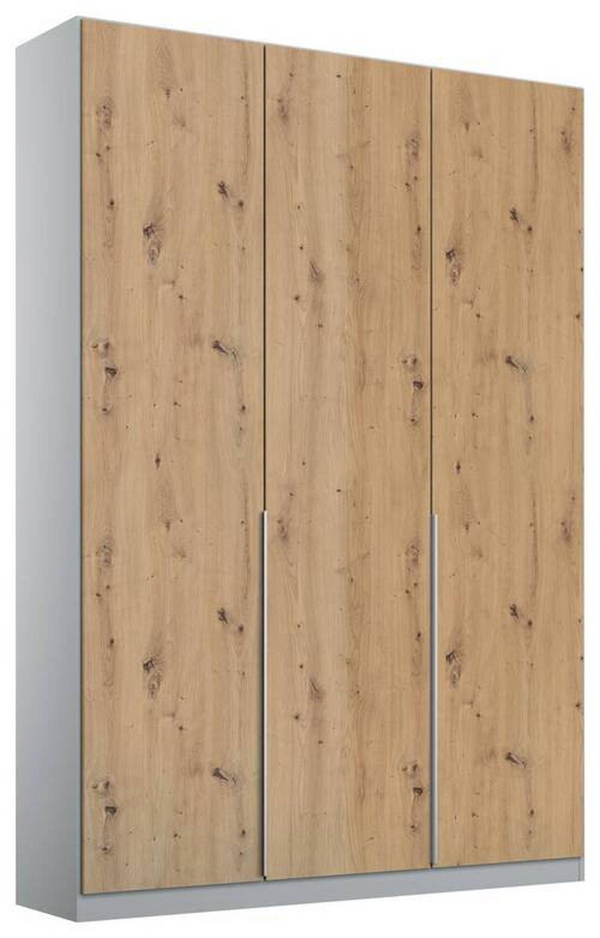 ŠATNÍ SKŘÍŇ S OTOČNÝMI DVEŘMI ALABAMA - světle šedá/dub artisan, Moderní, kompozitní dřevo (136/229/54cm)