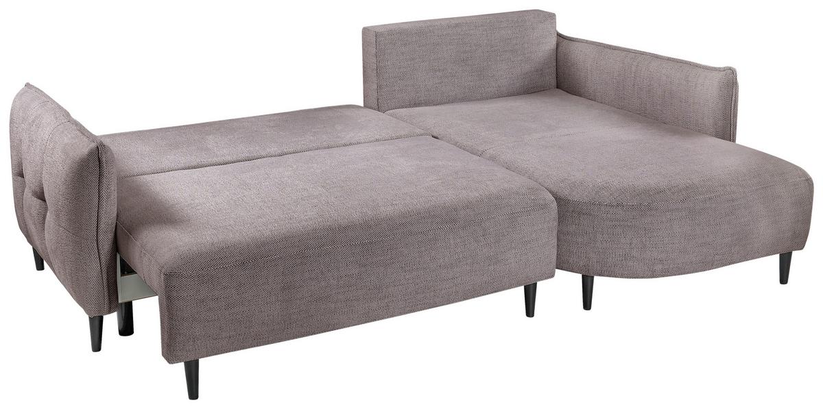 Ecksofa Sycylia Taupe/Schwarz, 244 cm - Taupe/Schwarz, Design, Textil (244/165cm) - MID.YOU
