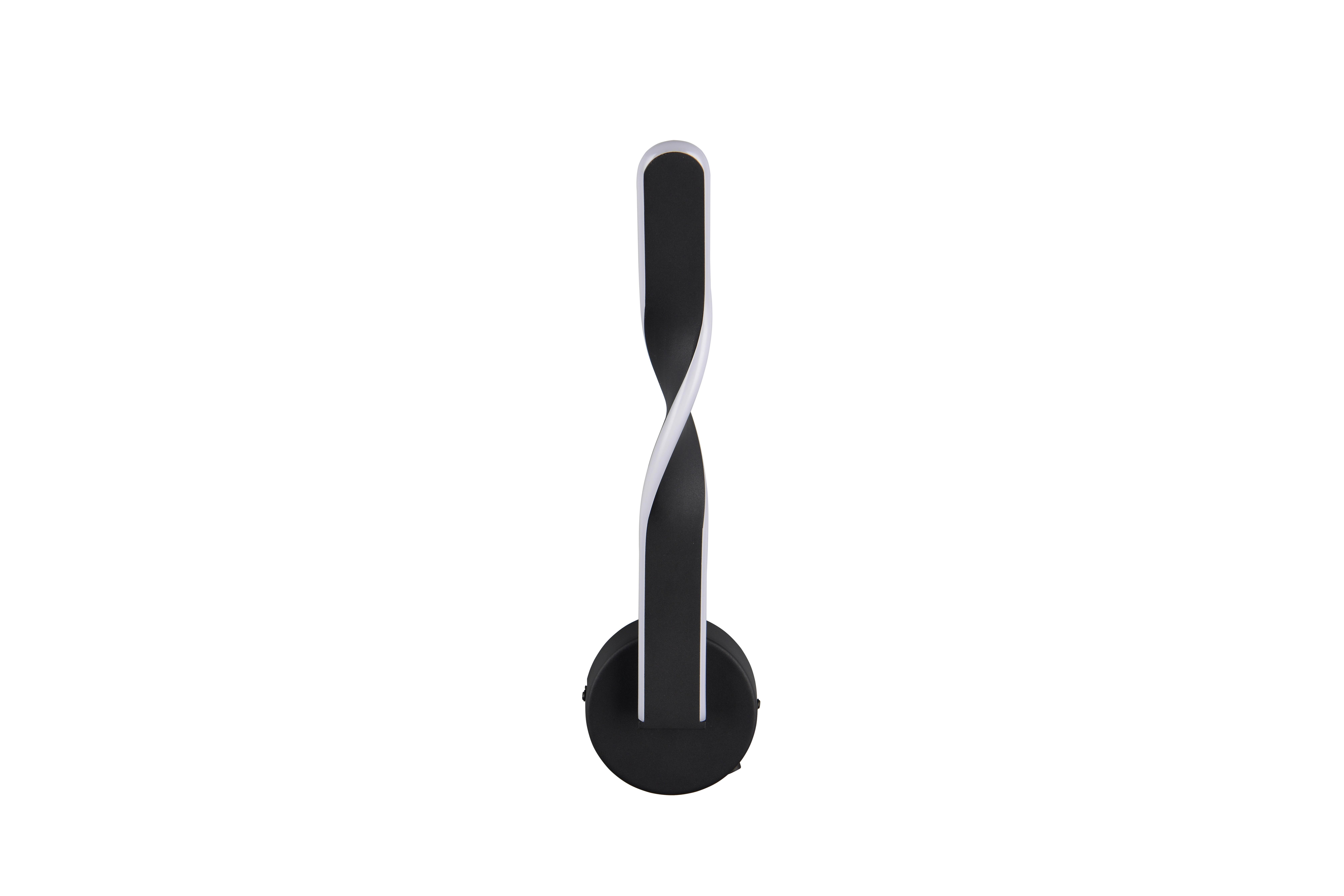 LED-Wandleuchte Ginko Schwarz Weiß B: 12 cm - Schwarz/Weiß, Design, Kunststoff/Metall (45,5/12/15cm)