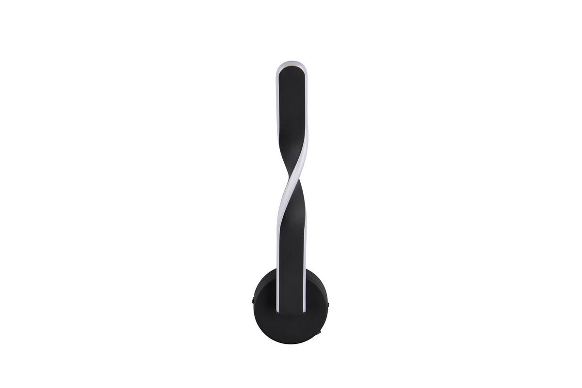 LED-Wandleuchte Ginko Schwarz Weiß B: 12 cm - Schwarz/Weiß, Design, Kunststoff/Metall (45,5/12/15cm)