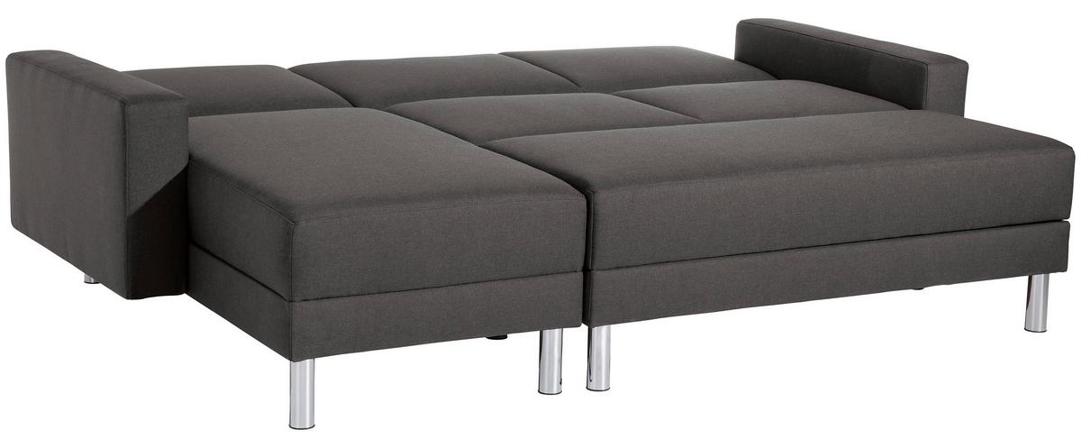 Ecksofa mit Schlaffunktion Just Fashion Anthrazit - Chromfarben/Anthrazit, KONVENTIONELL, Textil (152/230cm) - Max Winzer