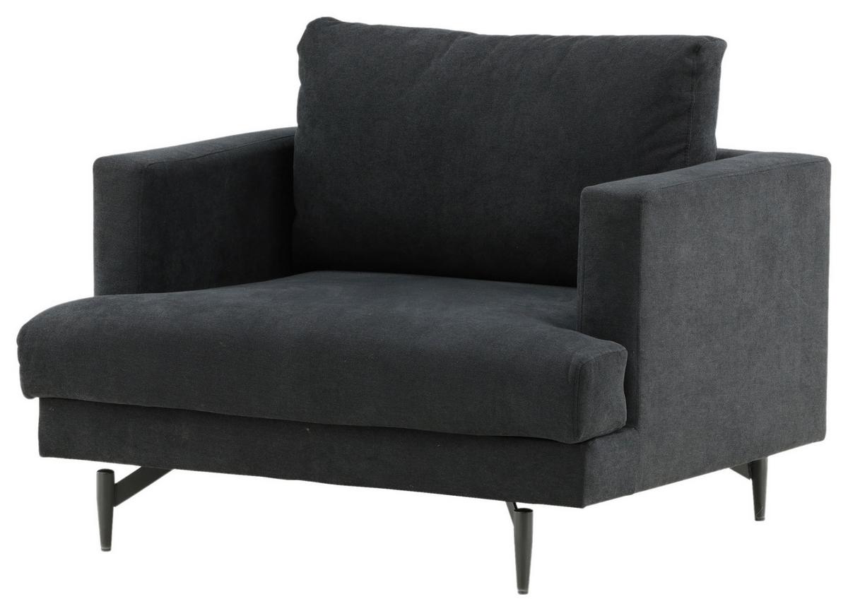 Sessel Sofia - Schwarz, Design, Textil/Metall (104/82/92cm) - Livetastic