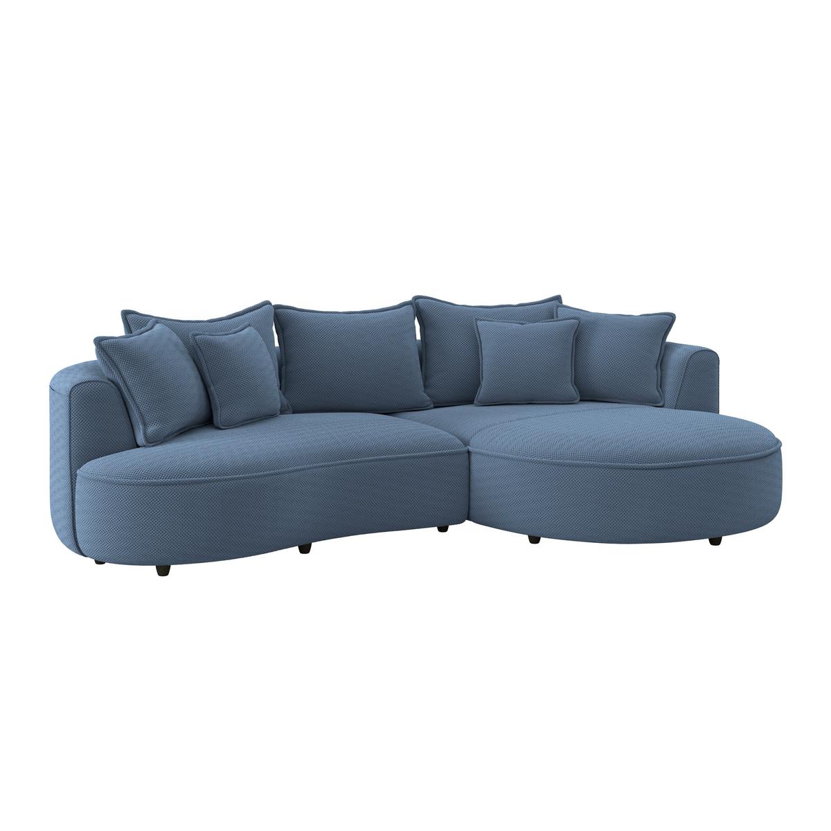 Ecksofa Levi - Schwarz/Dunkelblau, MODERN, Textil (287/168cm)