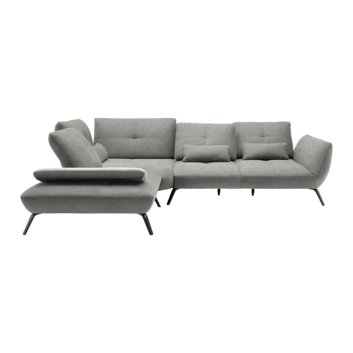 Rohová sedačka TRENDY, ľavá, sivá - čierna/sivá, Modern, kov/kompozitné drevo (250/93/310cm) - Premium Living
