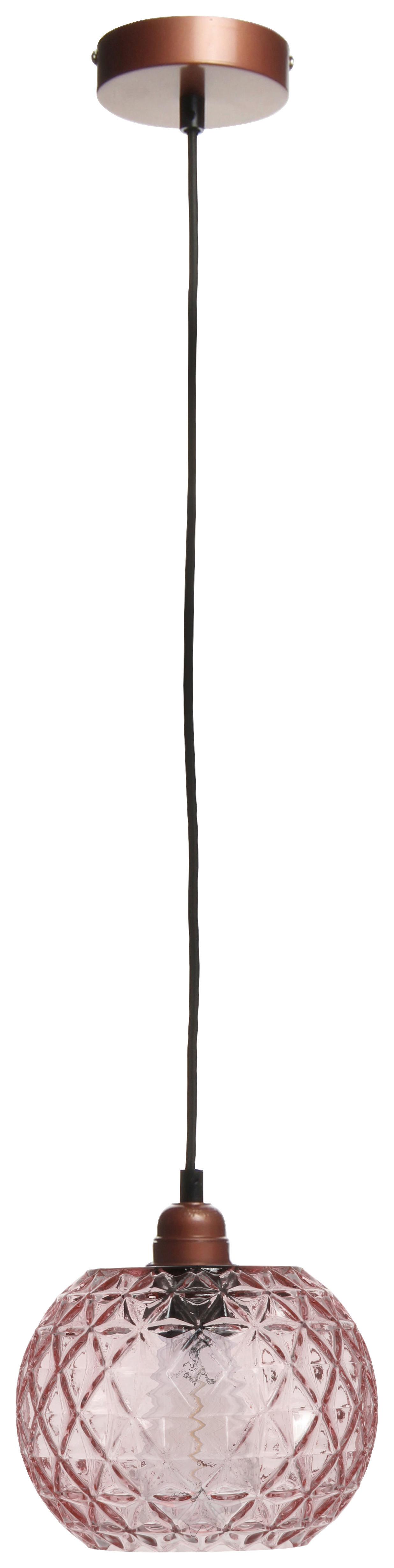 Hängeleuchte Corvus Rosa B: 18 cm - Rosa, Basics, Glas (18/18/18cm) - Kayoom