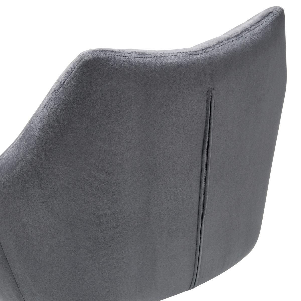 Armlehnstuhl Leila Grau/Schwarz 2-er Set - Schwarz/Grau, LIFESTYLE, Textil/Metall (60/83/59cm) - MID.YOU