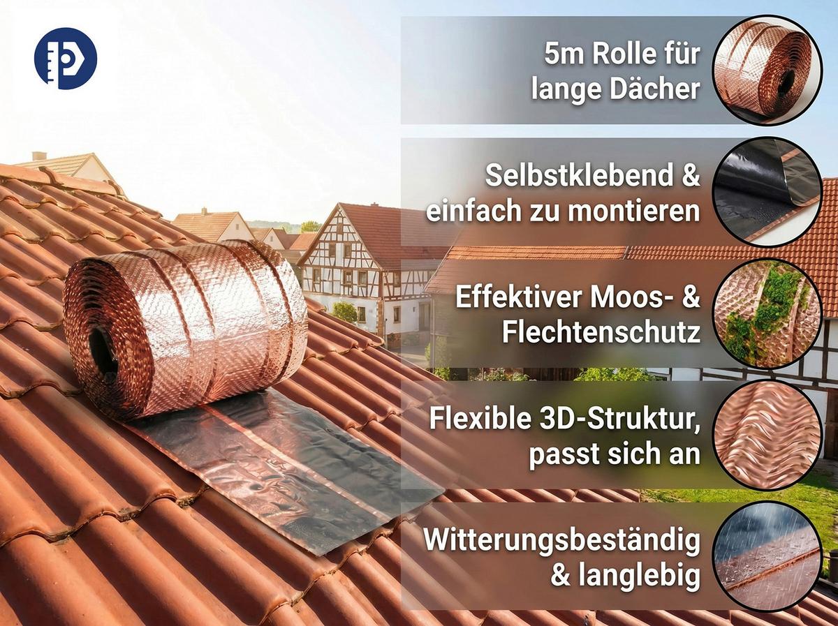 Dachschutz Kupfer zur Abdichtung und reparatur - Kupferfarben, Basics, Metall (500/19,5/2cm) - Prestige Home