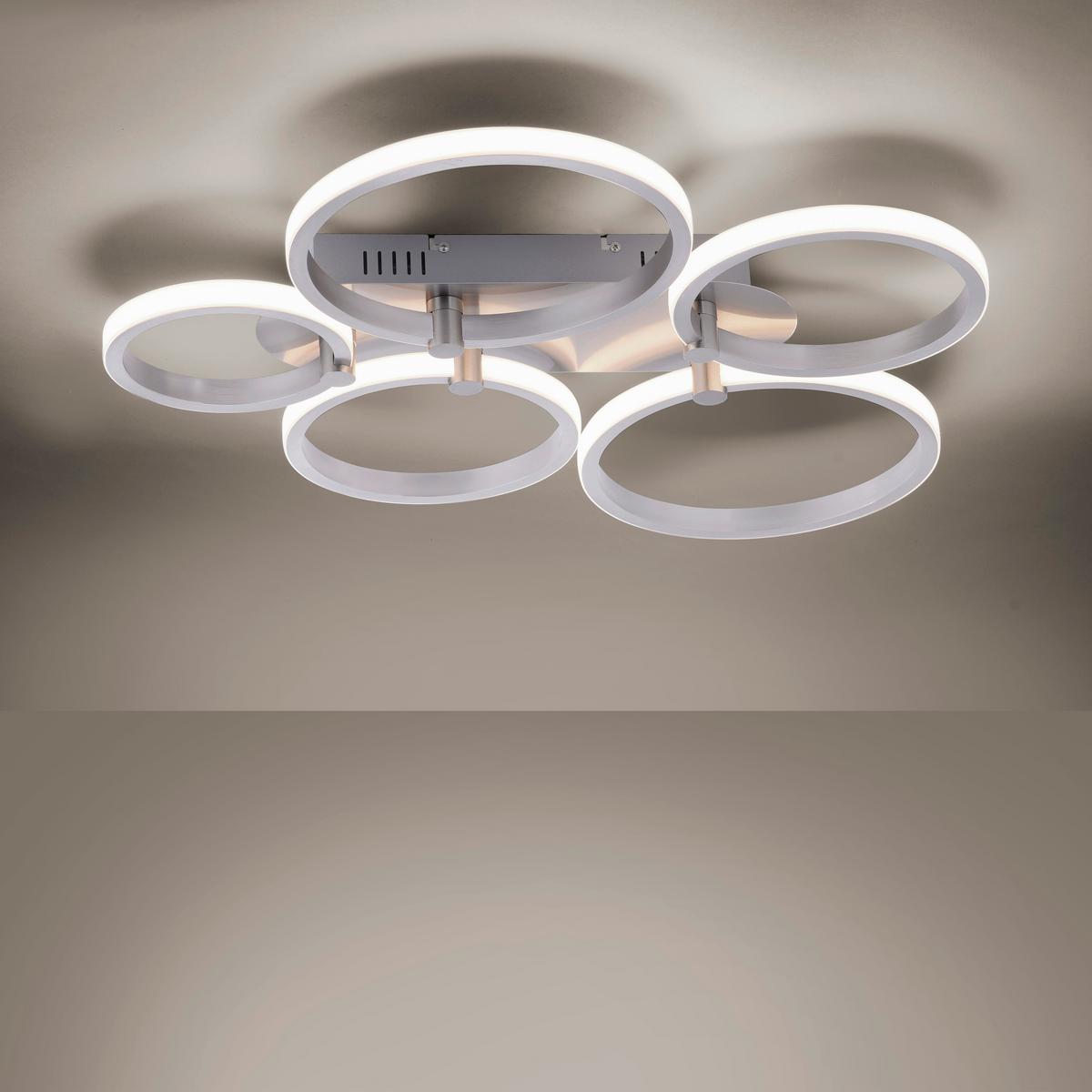 LED-Deckenleuchte Johanna L: 66 cm, 3 Helligkeitsstufen - Silberfarben, Design, Metall (66/55/8,5cm)
