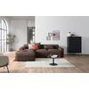 Ecksofa Pearl - Schwarz/Mokka, Design, Textil (196/303cm) - Livetastic