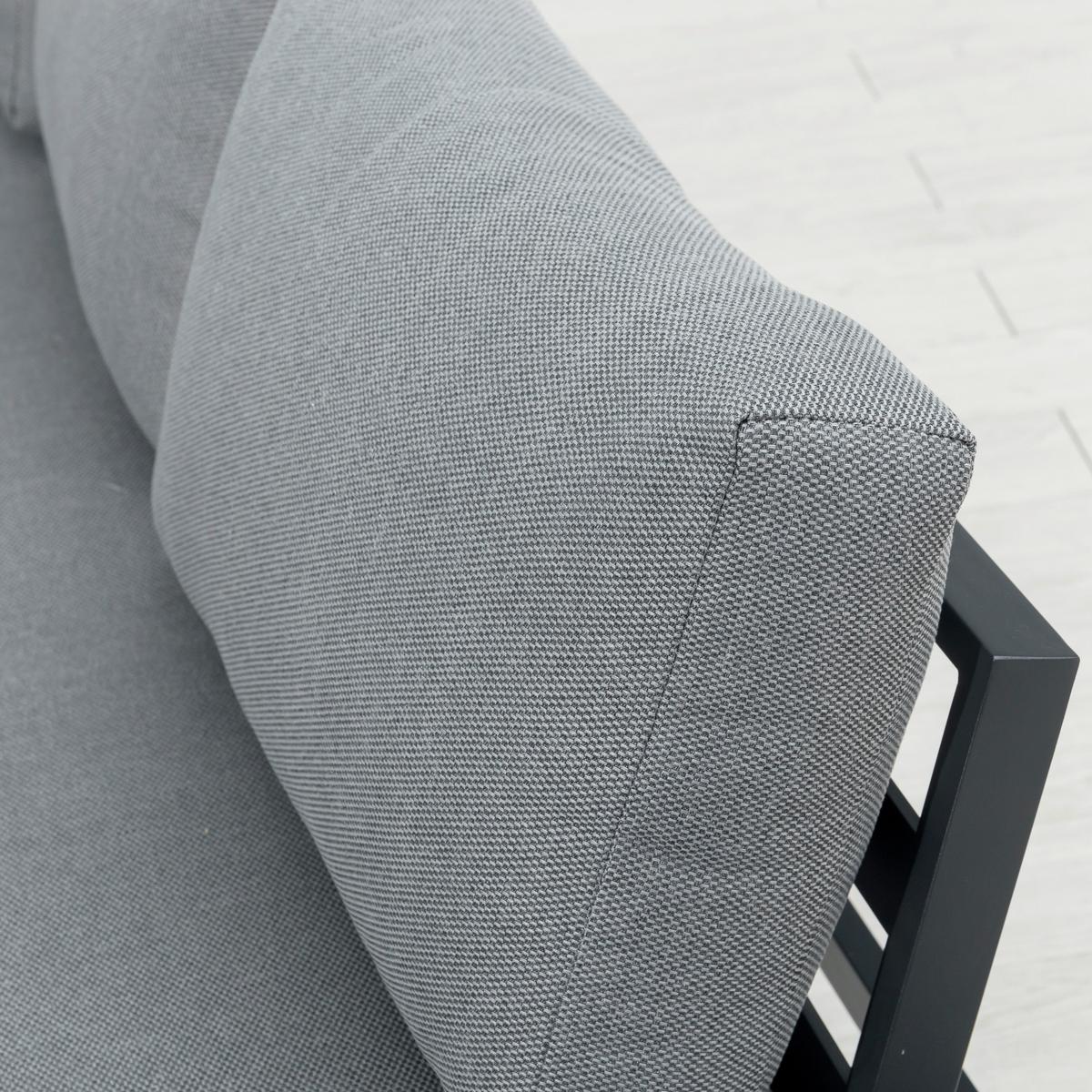 Loungegarnitur Miro - Anthrazit/Grau, MODERN, Textil/Metall (251/251cm) - Gardenson