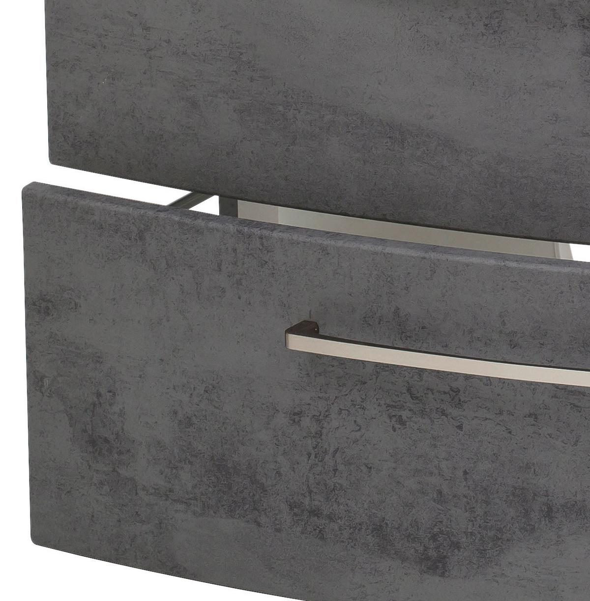 Waschbecken mit Unterschrank Stockholm B: 80cm Grau Dekor - Grau, KONVENTIONELL, Glas/Holzwerkstoff (80cm) - Held