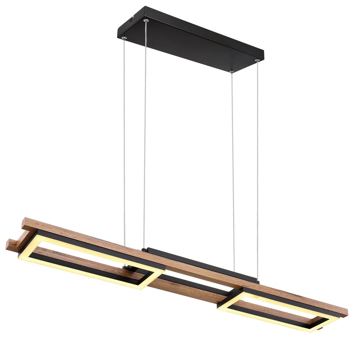 Led Függőlámpa 67266h - sötétbarna/fekete, Design, műanyag/faalapú anyag (100/14/120cm) - Globo