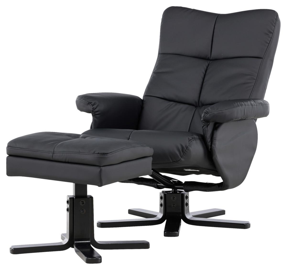 Relaxsesselset Sven - Schwarz, Design, Textil/Metall (78/101/90cm) - Livetastic