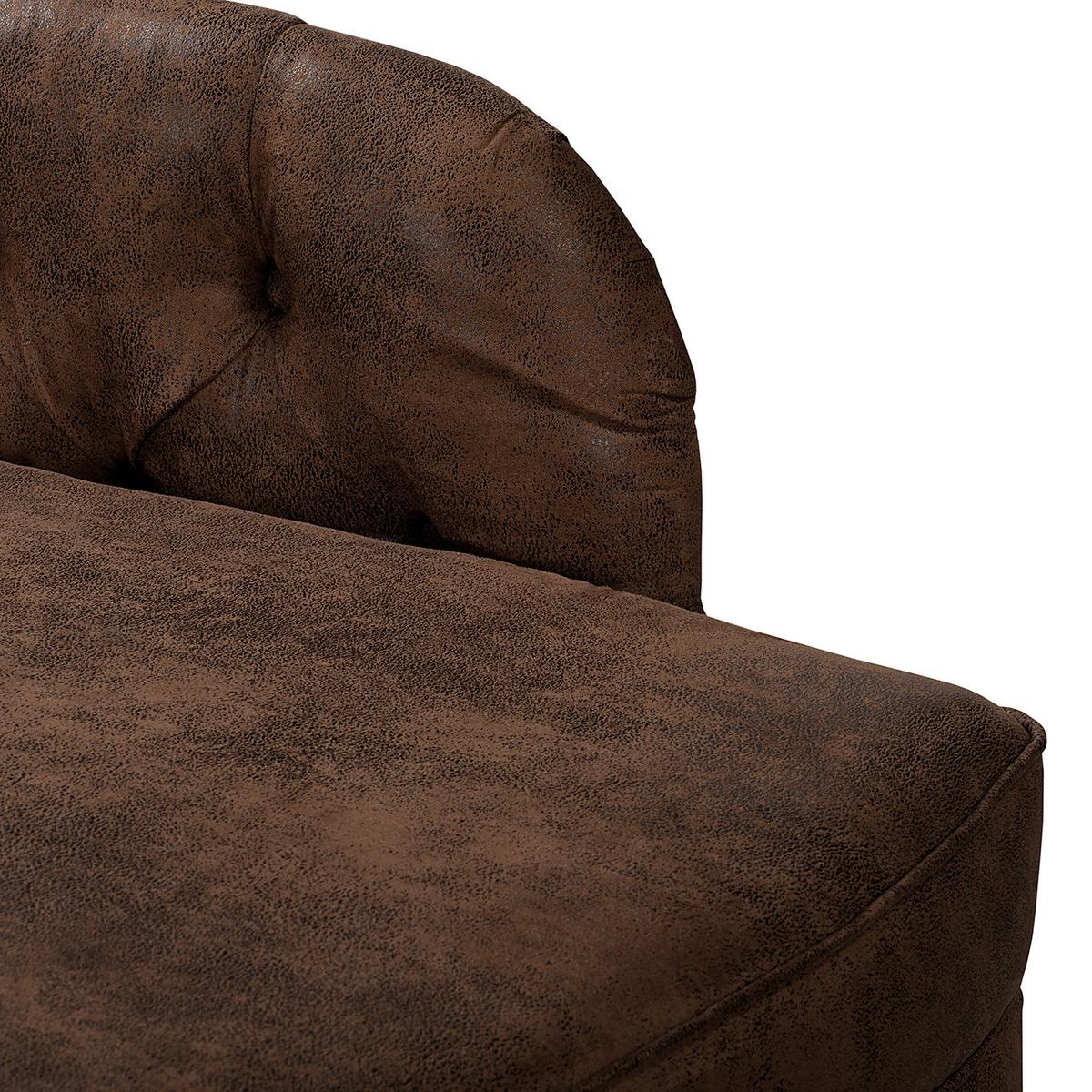 Récamiere Pako Dunkelbraun B: 185cm - Dunkelbraun/Braun, Design, Textil (185/93/75cm) - Livetastic