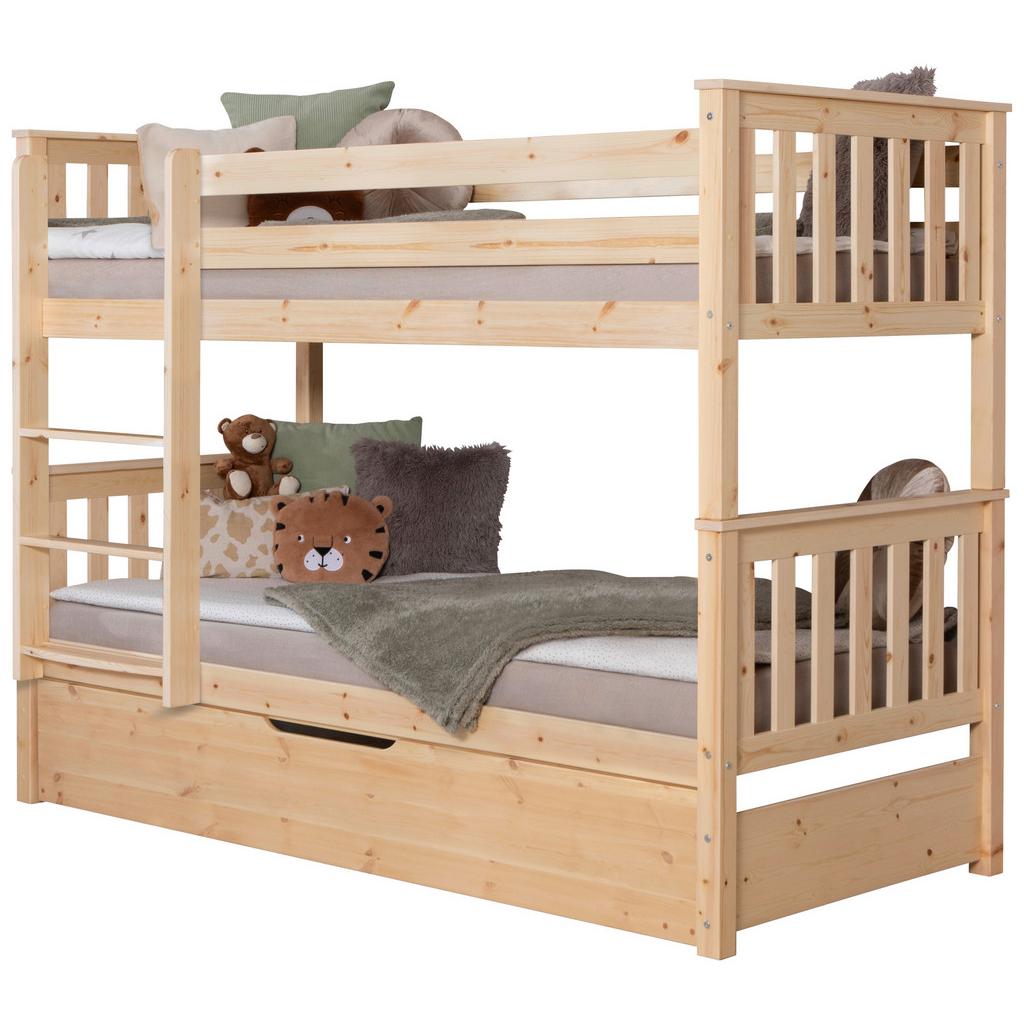 Etagenbett Sammy Kiefer massiv inkl. Bettkasten + Leiter