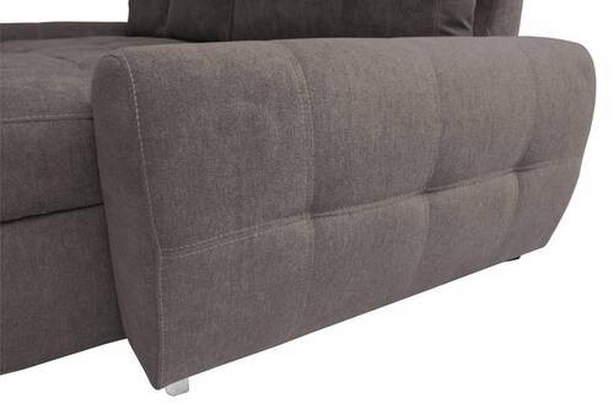 Ecksofa Mit Schlaffunktion Solar Braun 277x175 Cm - Chromfarben/Braun, Design, Textil (277/175cm) - Livetastic