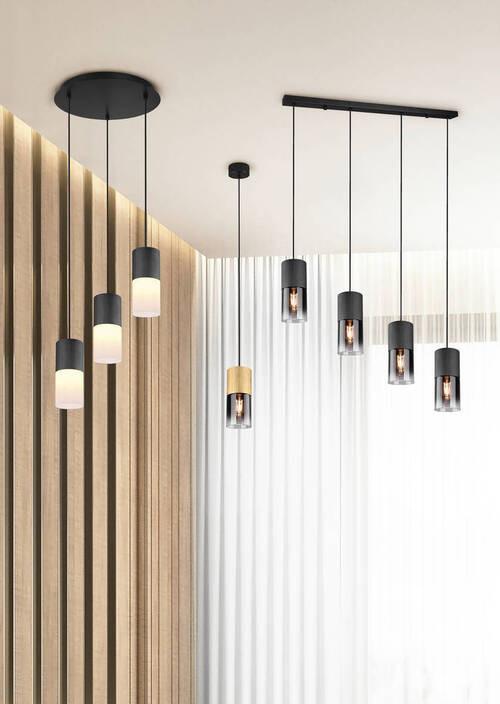 Hängeleuchte 310600154 Robin - Anthrazit/Messingfarben, Design, Glas/Metall (10/150cm) - Trio Leuchten