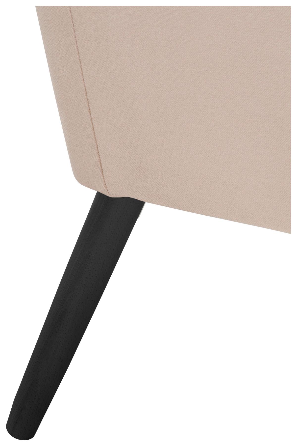 Polstersessel Mit Armlehnen Alegro Samt Sandfarben - Sandfarben/Schwarz, Design, Textil (67/81/71cm) - Max Winzer
